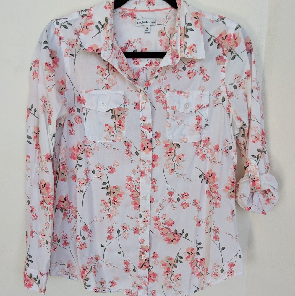 Croft&Barrow💮sweet pink floral top💮VGUC💮sz M